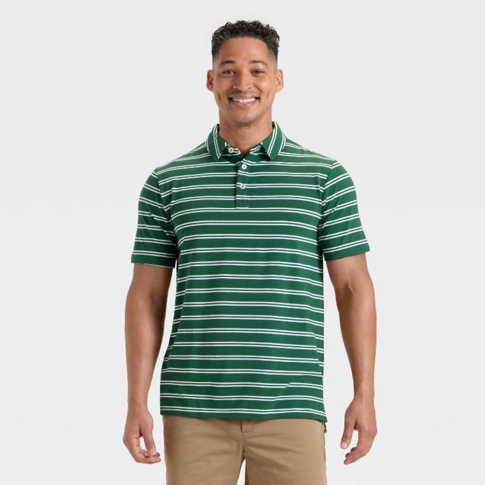 Goodfellow & Co - Men's - Striped Polo Shirt - Green - Size Small - NWT